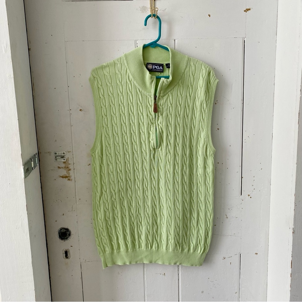 PGA Authentic Cable Knit Golf Vest